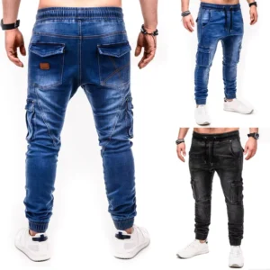 P1 Casual Sports Flower-Rope Plus-Size Men’s Jeans