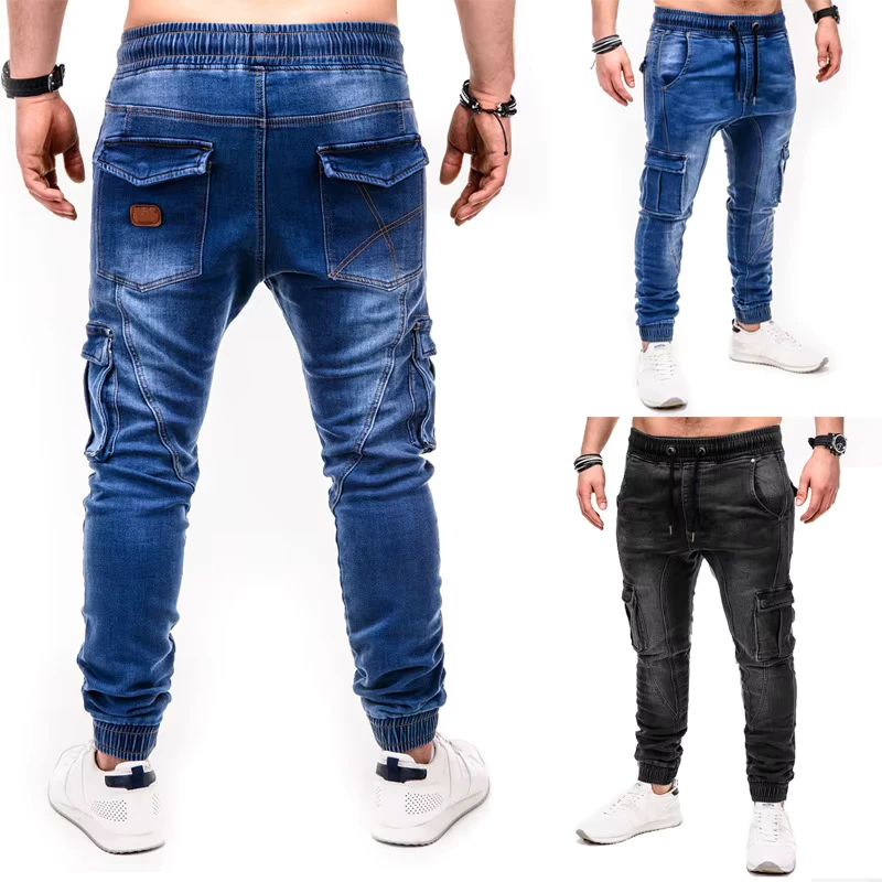 P1 Casual Sports Flower-Rope Plus-Size Men's Jeans