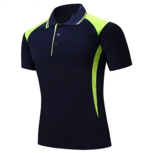 PL073 Custom Logo 100% Polyester Two Color Men School Working Uniform Polo T Shirts Summer Slim Fit Work Wear Mens Polo Shirt