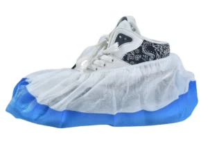 PP+CPE Blue and White Disposable Anti-Slip Shoe Covers for Food Processing