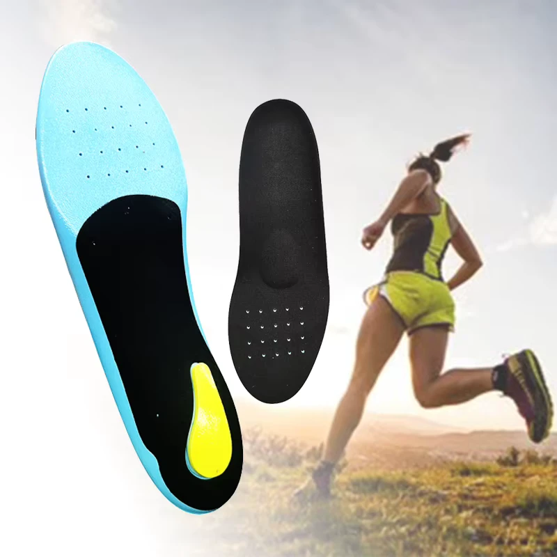 PU Gel Arch Support Poron Insoles Shock-Absorbing for Men Sports Shoes