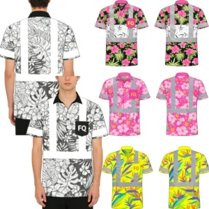 PURE Custom Fluorescent High Visibility Reflective Safety Polo Shirt Hawaiian Short Sleeve Workwear Hi Vis Construction Work Tee