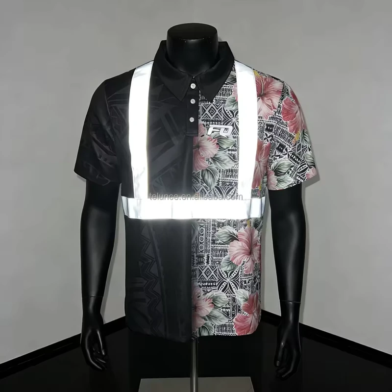 PURE Maori AU Nz Hivis Workwear Reflective Stripes Polo Shirts Short Sleeve for Men Personality Performance Workwear Custom