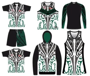 PURE Maori Kits NZ AU Maori Tribal Pattern Touch Basketball Rugby Training Short Uniform Maori Design Polo Shirt Same Series Set