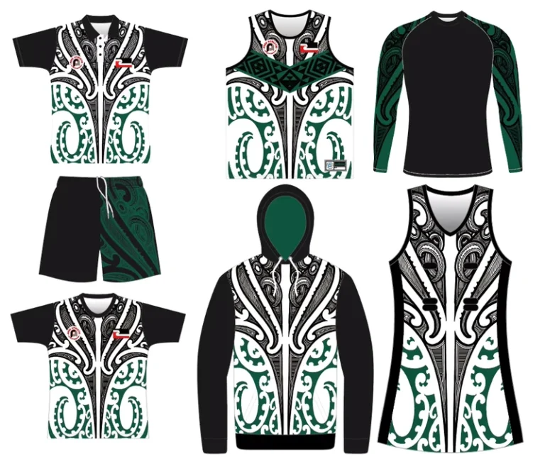 PURE-Maori-Kits-NZ-AU-Maori-Tribal-Pattern-Touch-Basketball-Rugby-Training-Short-Uniform-Maori-Design-Polo-Shirt-Same-Series-Set
