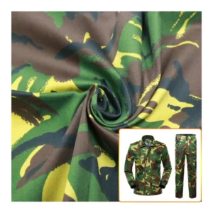 Patterned Cotton TC Twill Olive Green Digital Camouflage Fabric