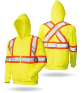 Personalized Hi Vis Sweatshirt With Reflective Strips ConstructionSafety Clothing Hoodie
