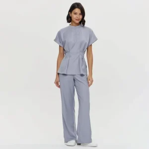 Personalized Logo 4 Stretch Hospital Scrub Tops Jogger Pant Knitted Fabric Nurse Doctor Medical Uniforms Hospital