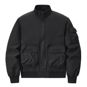 Pilot Jacket Stand Collar Workwear Jacket Hiking Custom Workwear with Printed Logo Autumn and Winter Men’s Cotton Jacket