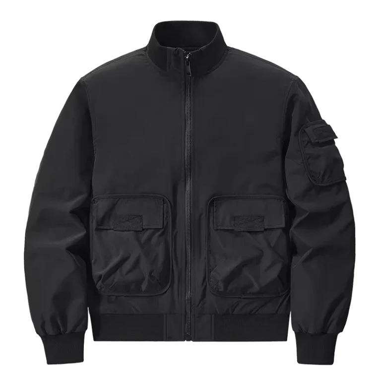 Pilot-Jacket-Stand-Collar-Workwear-Jacket-Hiking-Custom-Workwear-with-Printed-Logo-Autumn-and-Winter-Mens-Cotton-Jacket