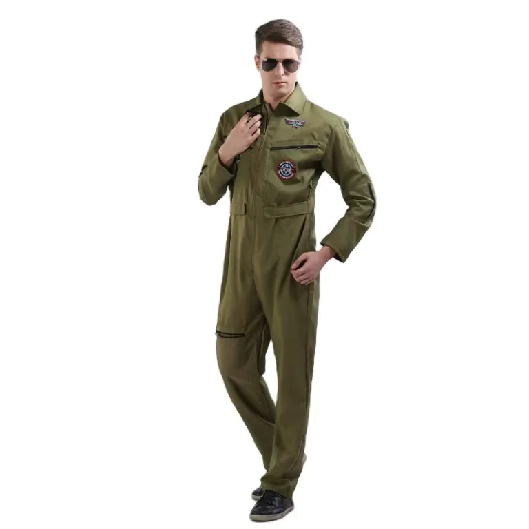 Pilot-Role-Playing-Costume-Mens-One-Piece-Uniform-Set