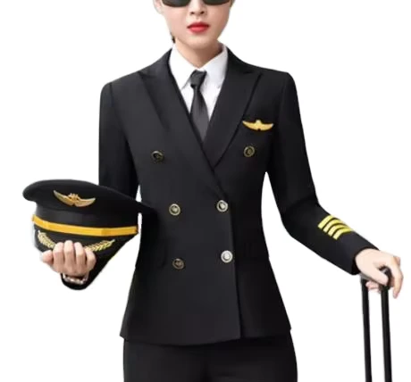 Pilot Uniform Coat & Pants in Spandex Cotton Customizable FunJohn