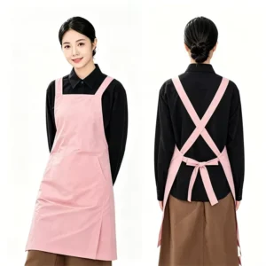 Pink Canvas Apron for Nail Art Manicure Restaurant Cafe Painting Beauty Salon Waterproof