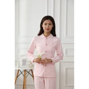 Pink and Light Blue Women’s Nursing Uniforms Cotton Polyester Medical Scrubs