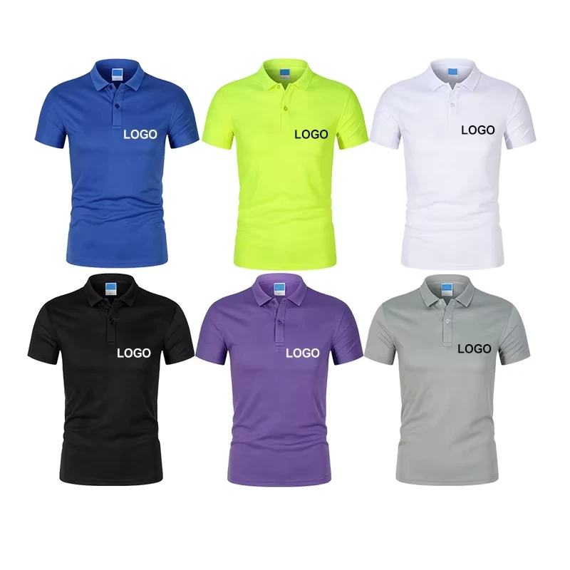 Plain 100% Polyester Quick-Dry Restaurant Work Uniform Polo Shirt