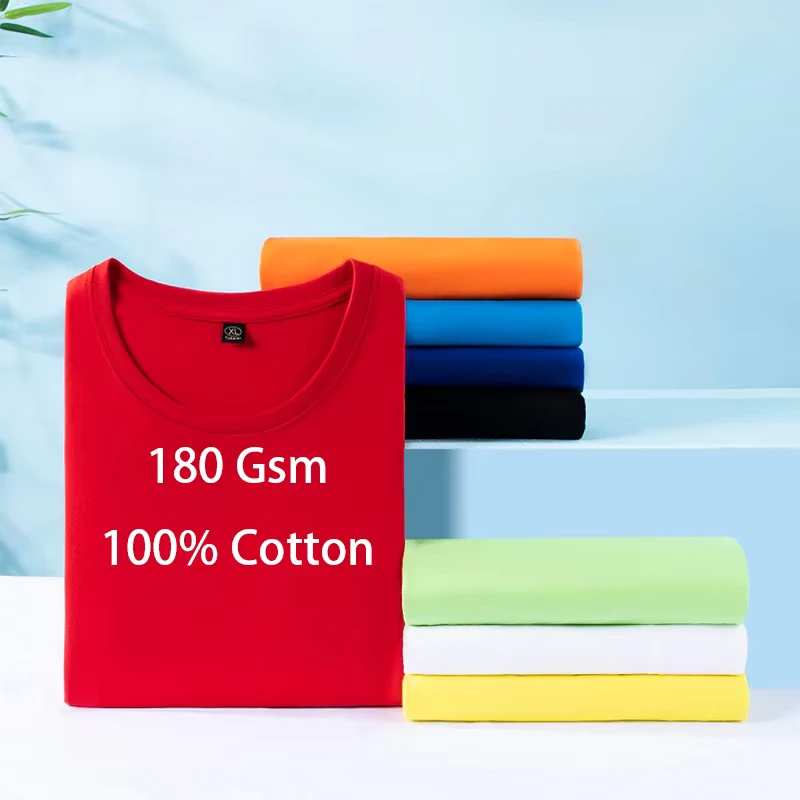 Plain Basic Regular Fit Daily Fashion 100% Cotton Knitted Casual T Shirt for Men Custom Logo Silk Screen Printing