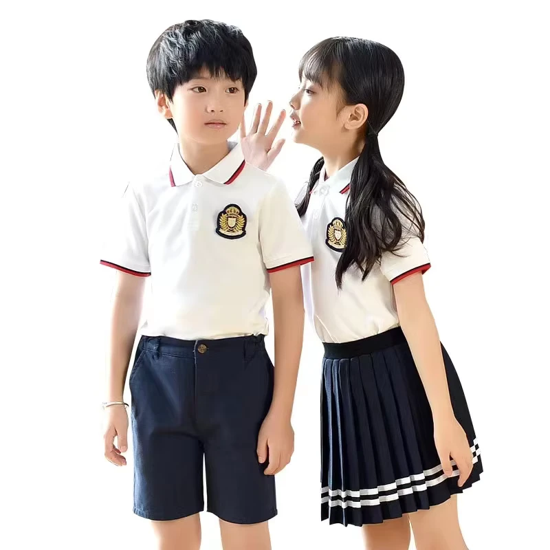 Pleated Skirt and Top 2-Piece School Uniform Set for Girls