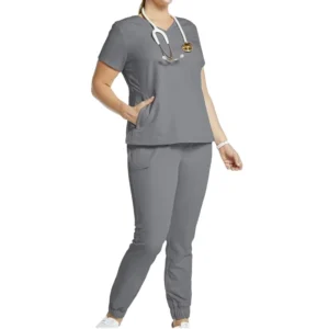 Plus Scrub Sets Medical Uniform Beauty Salon Clothing Short Sleeve Nurse Doctor Unisex Spandex Material Breathable Comfortable