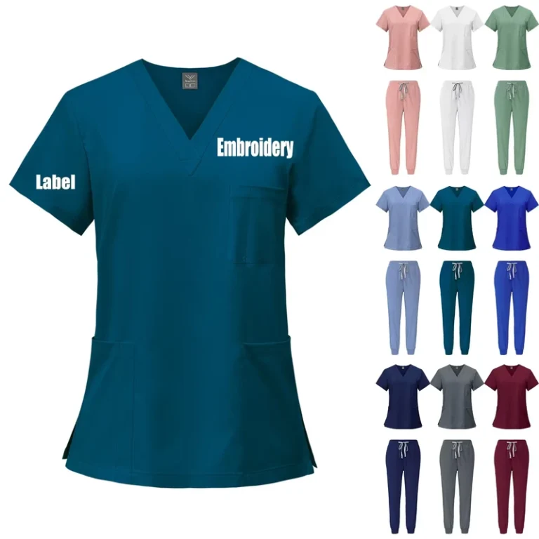Plus-Size-2-Piece-Stretch-Medical-Scrub-Set-with-Jogger-Pants
