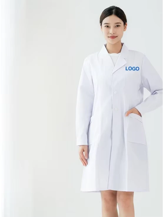 Plus Size Women's Medical Workwear Long and Short Sleeve Nurse Scrubs Disposable or Reusable Isolation Gown Hospital Lab Coat