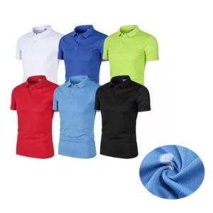 Polo Shirt Custom Made Logo Print and Embroidery White 100% Polyester Quick Dry Golf Club Sports Unisex Polo T Shirts