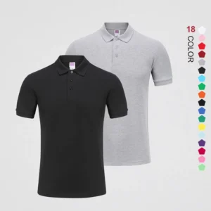 Polo Shirts for Men 220GSM 100% Cotton Plain Short Sleeve Slim Fit Custom Embroidery Logo Casual Tshirt
