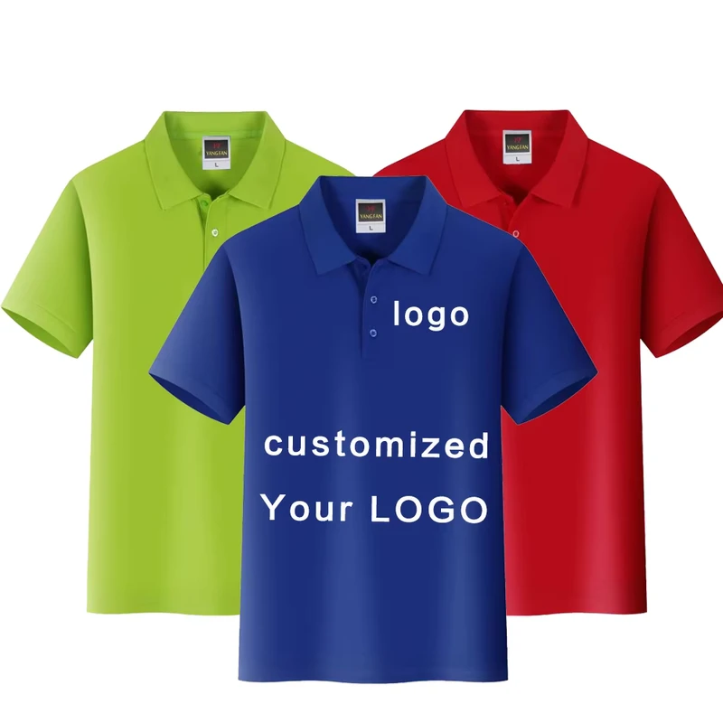 Polo Short Sleeve T Shirt Custom Blank Design with Solid Pattern Cultural Advertising Group Logo Polo Uniform for Staff