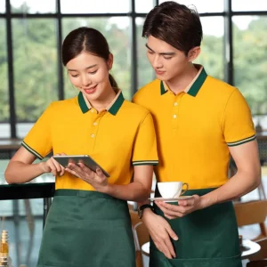 Polo Uniform for Staff Employees Waiter Workwear T Shirt Working Uniform Embroidery Logo Restaurant Bar Polo Shirt