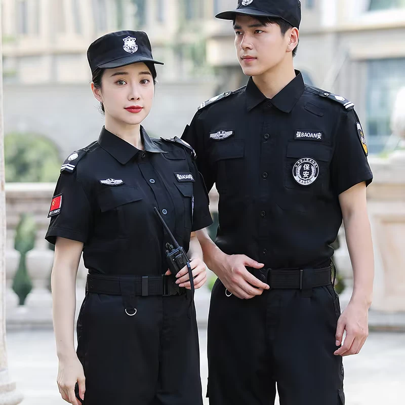Poly Cotton Security Guard Training Uniform Set Wear Resistant Comfortable Multi Pocket Custom Logo Security Uniforms