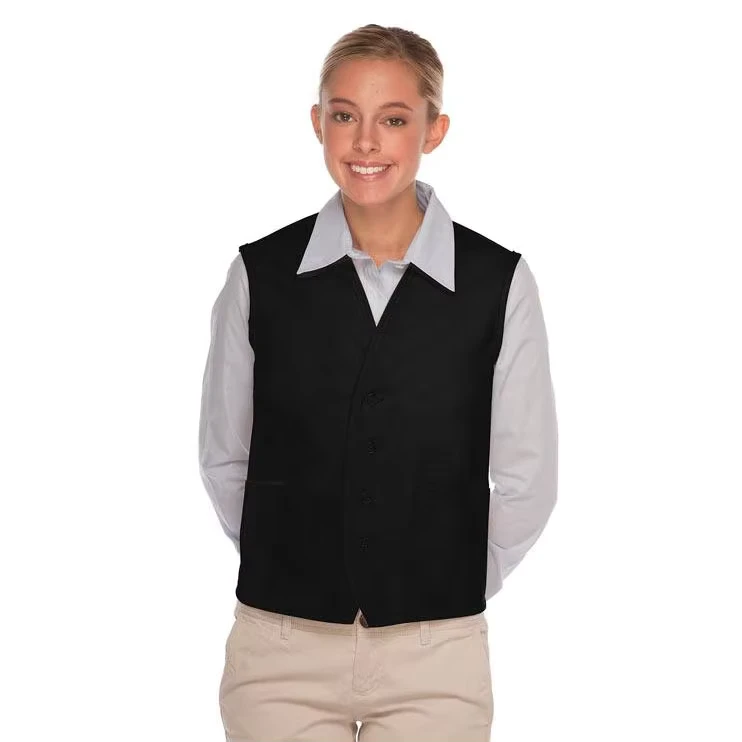Poly Cotton Unisex Hotel and Restaurant Waiter Uniform Vest Men's and Women's Cashier Club Waiter Uniform Waistcoat