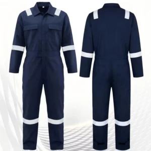 Polyester Cotton Dust Proof Work Coverall with Reflective Tape for Seamen Durable Customizable