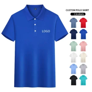 Polyester-Cotton Work Polo Shirt, Custom Embroidery Pattern, Men’s