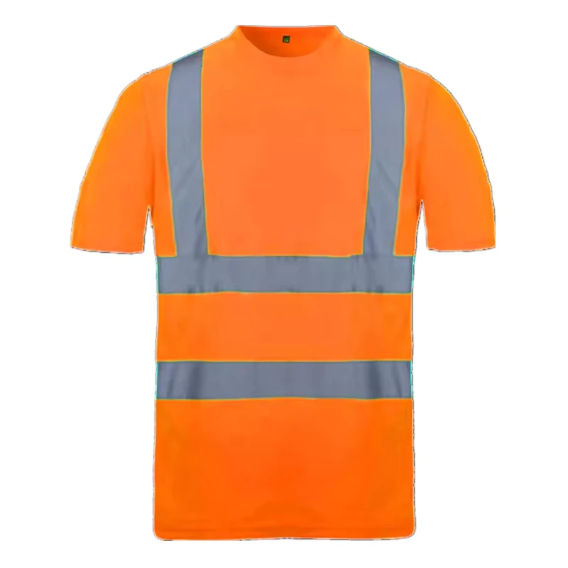 Polyester Dry Fit Summer Cooling Hi Vis Reflective Safety Shirt Breathable Bird Rye Short Sleeve Work Shirt