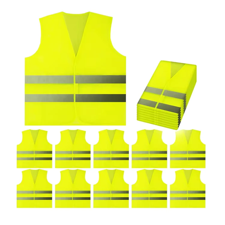 Polyester Hi Vis Reflective Safety Vest EN20471 CE Certified Traffic Security Construction Work Vest Custom Logo OEM ODM