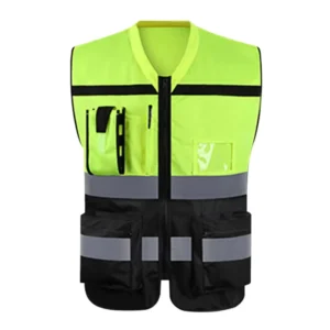 Polyester High-Visibility Reflective Safety Vest for Traffic, Construction, Night Work, and Security with Customized Logo