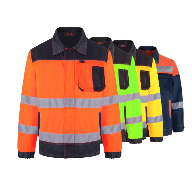 Polyester Long Sleeve Reflective Hi Vis FR Work Shirt for Construction and Mining