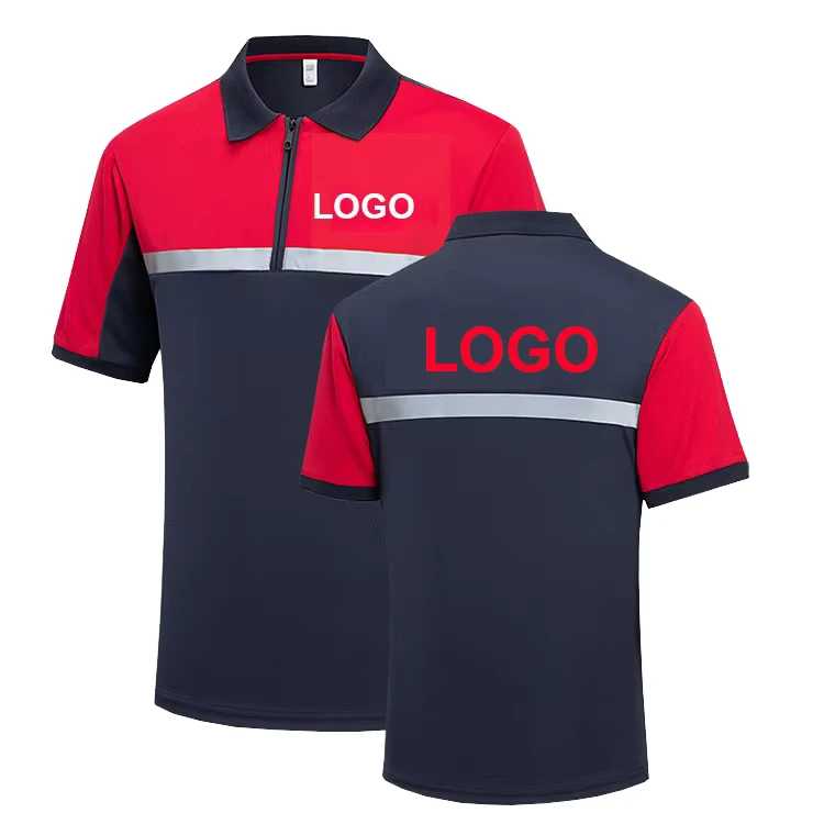 Polyester Mechanic Construction Work Wear Hi Vis Polo T shirts Reflective Safety Security Motor Work Construction Custom Shirts