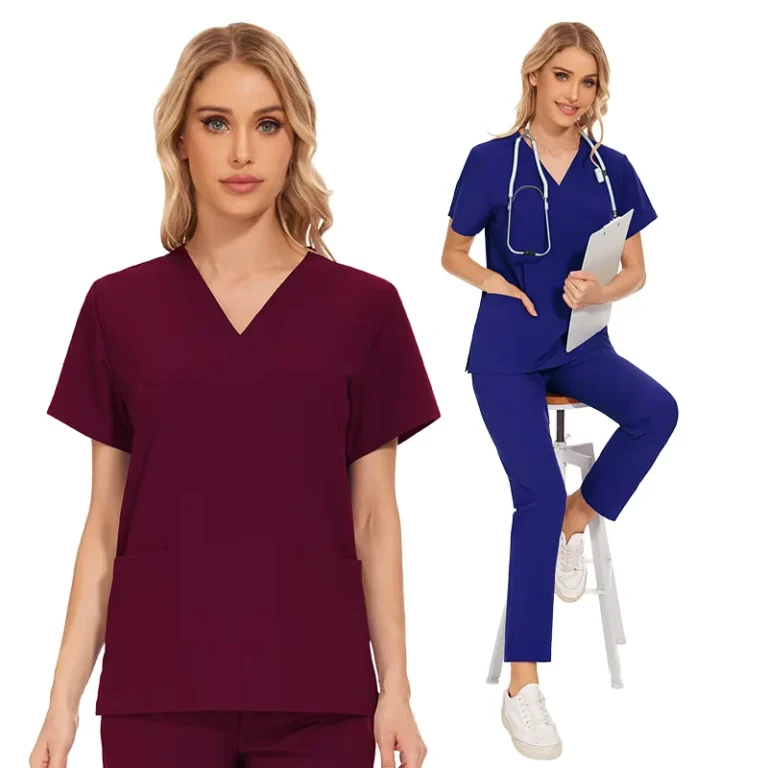 Polyester-Medical-Nursing-Scrub-Set-Jogger-Hospital-Uniform-Reusable-Customizable-Fabric
