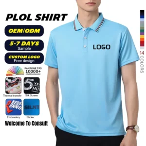 Polyester Men Work Polo Shirts Quick Dry Cool Mesh Fabric Polo t Shirts Uniform for Customized Printing logo