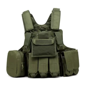 Polyester Outdoor Tactical Hunting Multifunctional Black and Green Quick-Release Vest