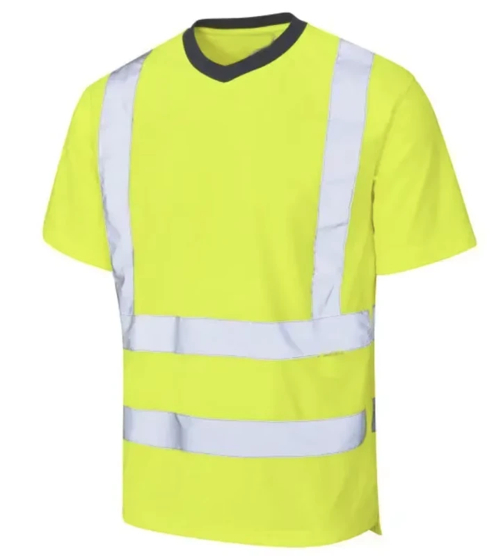 Polyester-Work-Workwear-Customized-Security-Short-Sleeve-High-Visibility-Reflective-Safety-T-shirt-Construction-Hi-Vis-Shirt