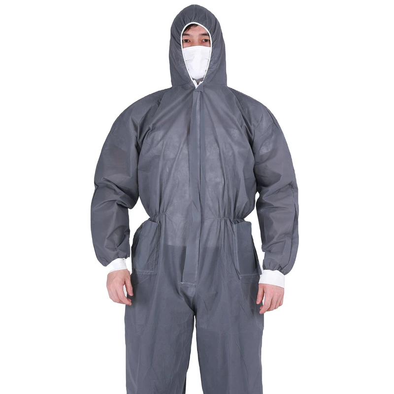 Ppe Suit Disposable Coverall Safety Clothing Type 5 Coverall Disposable Waterproof Hazmat Suit for Industrial Working Clothes