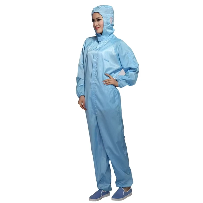 Premium ESD Anti Static Coverall W Cap Ideal Zip Jumpsuit for Spray Paint Dust Free Workshop Clean Room & Lab