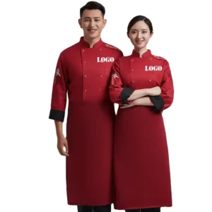 Premium Long Sleeve Chef Uniforms Comfy Kitchen Clothes & Embroidered Waiter Outfits for Men Women in ChineseWestern Restaurants