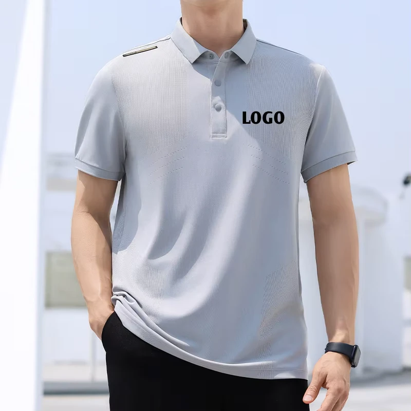 Premium Quality Custom Logo Polo Collar Shirt Golf T Shirt Nylon Spandex Work Polo Tshirts Plain Drying Fit Men's Polo Shirts