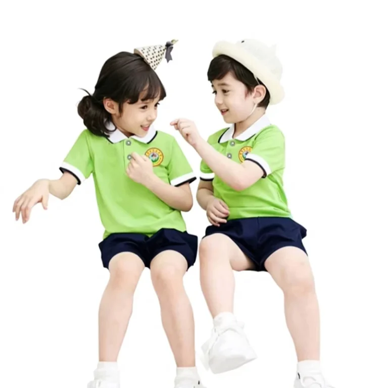 Primary-School-Childrens-Cotton-Uniform-Set-Unisex-Short-Sleeved-Skirt-Preppy-Campus-Style