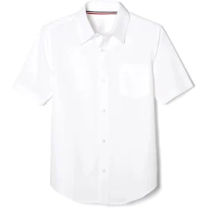 Primary School Uniform Shirt Custom Cotton Twill Embroidery Printed Logo Boys Girls White High School Uniforms