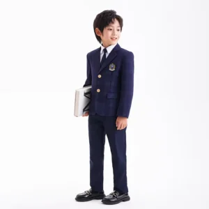 Primary School Uniform Suit for Boys and Girls Fabric Customizable Children’s School Wear