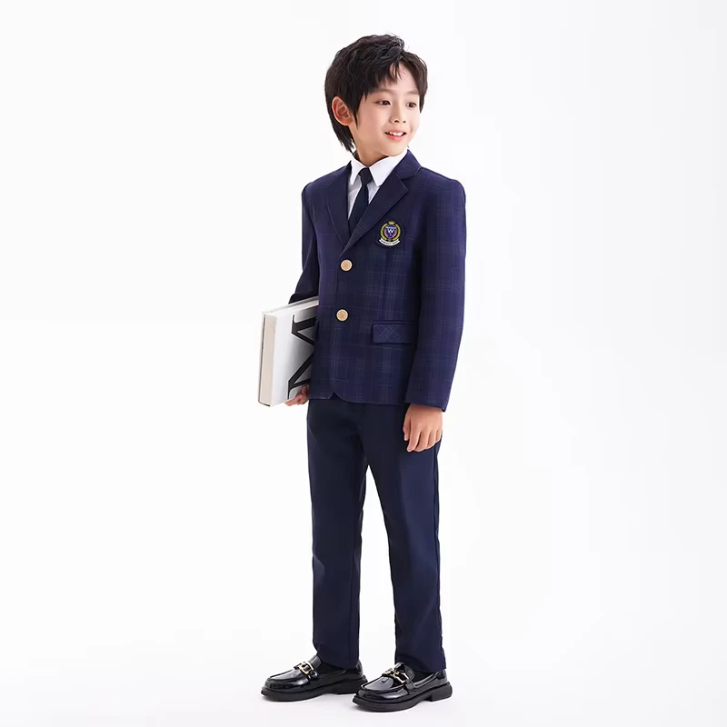 Primary School Uniform Suit for Boys and Girls Fabric Customizable Children's School Wear
