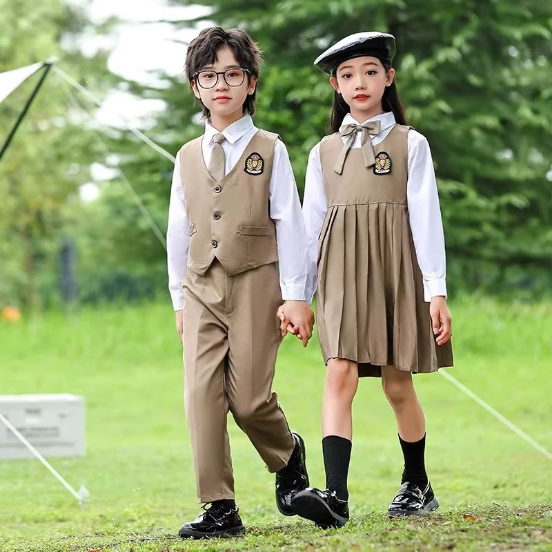 Primary School Vest Uniform Dress for Children, Unisex Kindergarten Sports Meeting, Chorus and Recitation Costume